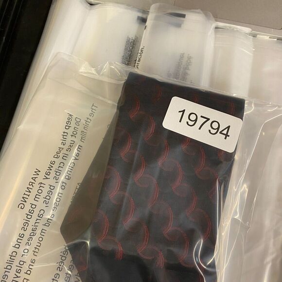 Villa Bugatti Tie Men XL Black Geometric Classic Adjustable Designer Silk Casual - Picture 5 of 5